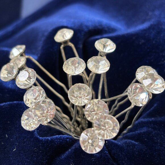 Rhinestone Silver Color Metal Hairpins set of 18 - Picture 8 of 8